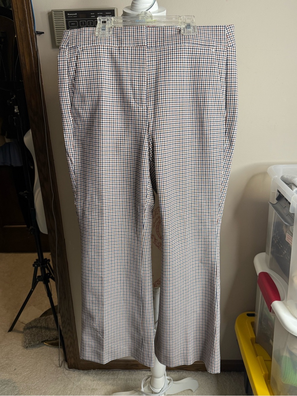 NWT J.Crew Kelsey Pant 2P Brown Navy Plaid Check Trouser